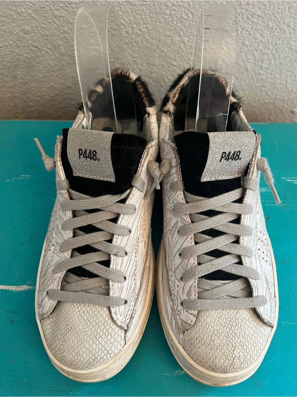 P448 John-W Dusty Giraffe Sneakers Calf Hair Size 36